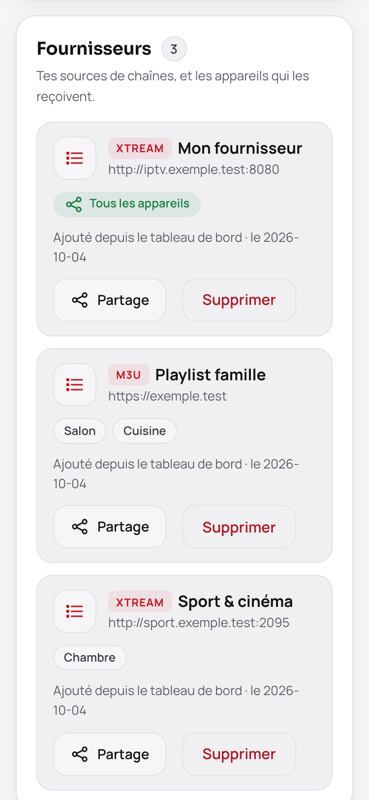 Tableau de bord sur téléphone, thème clair